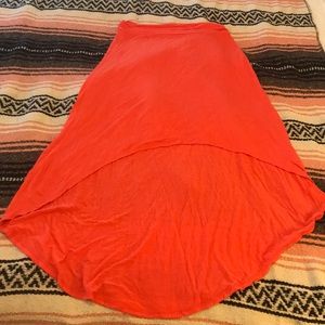 Coral hi-low skirt